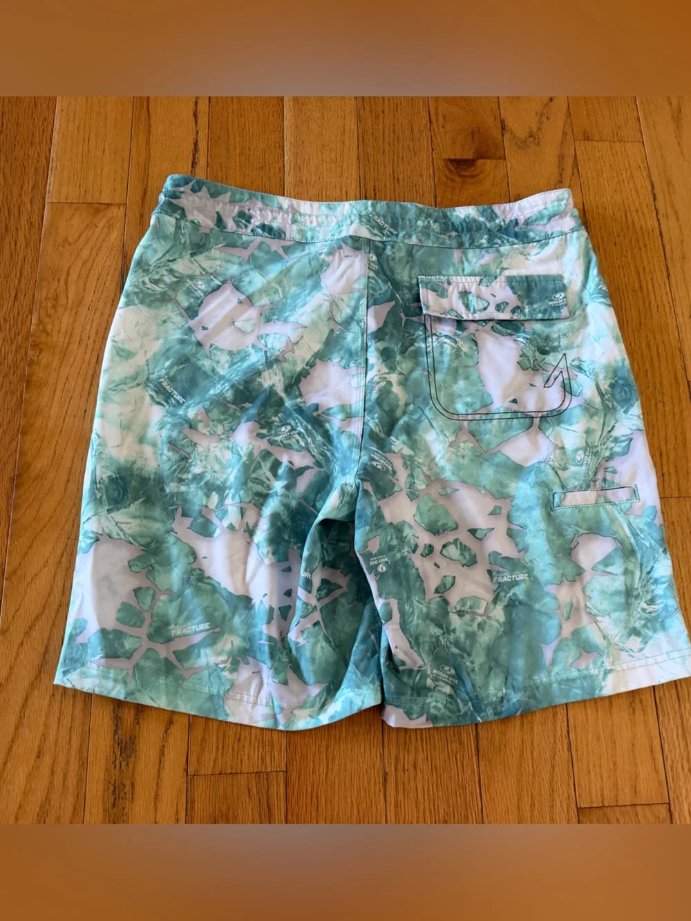 Huk Board Shorts Mens 34 Blue Mossy Oak Fishing Fracture Swim